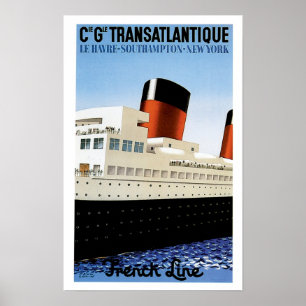 Póster Línea francesa en medio del barco poster