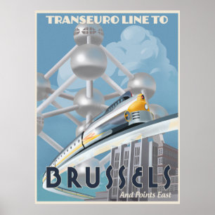 Póster Línea futurista del Transporte-Euro