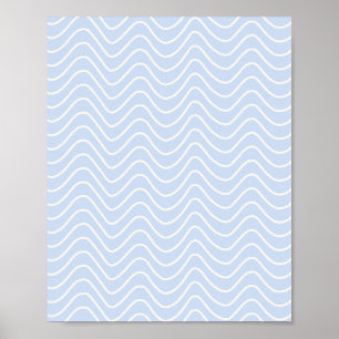 Póster Línea mínima Patrón Chevron Luz de la costa Azul