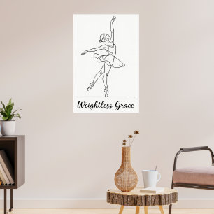 Póster Línea minimalista Art Ballerina