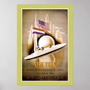 Póster Línea Nueva York de Holanda América