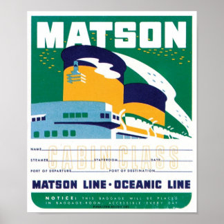 Póster Línea Oceánica de Matson