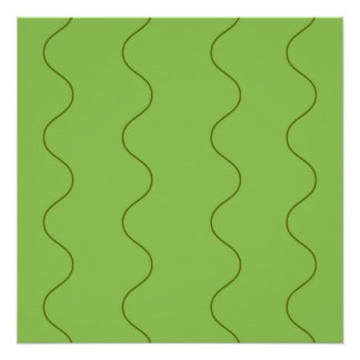 Póster Línea ondulada verde groovy abstracta moderna mini