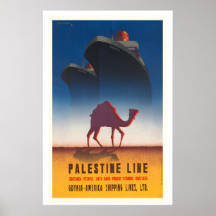 Póster Línea Palestina Gdynia America Líneas Marítimas