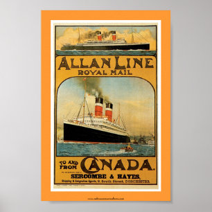 Póster Línea poster de Allan del buque de vapor