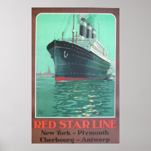 Póster Línea roja anuncio titánico de la estrella del