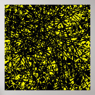 Póster Líneas abstractas - Amarillo