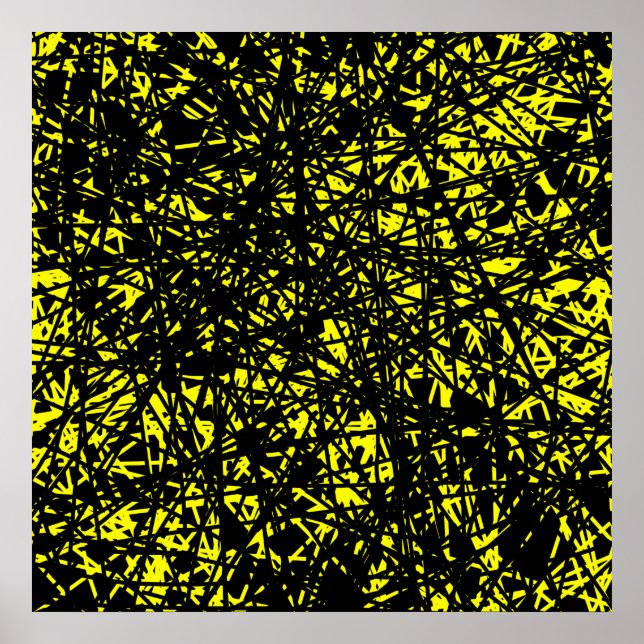 Póster Líneas abstractas - Amarillo (Frente)