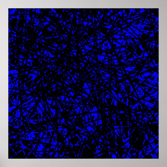 Póster Líneas abstractas - Azul (Frente)