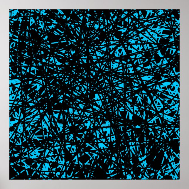 Póster Líneas abstractas - Azul cielo (Frente)