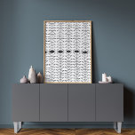 Póster Líneas abstractas blancas negras Formas Patrón ráp<br><div class="desc">Diseño abstracto minimalista moderno de líneas que forman formas de triángulo orgánico en blanco y negro.</div>