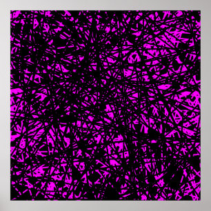 Póster Líneas abstractas - Magenta