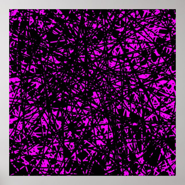 Póster Líneas abstractas - Magenta (Frente)