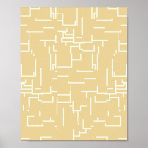 Póster Líneas abstractas minimalistas amarillas