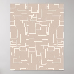 Póster Líneas abstractas minimalistas neutras beige