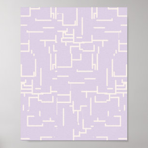 Póster Líneas abstractas minimalistas Pastel Púrpura