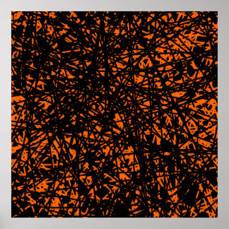 Póster Líneas abstractas - Naranja