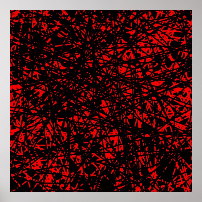 Póster Líneas abstractas - Rojo (Frente)