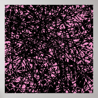 Póster Líneas abstractas - rosa