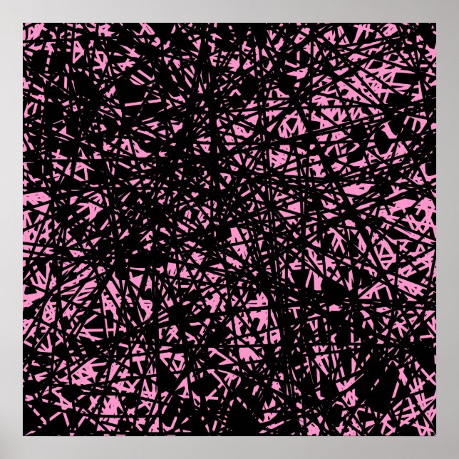 Póster Líneas abstractas - rosa (Frente)