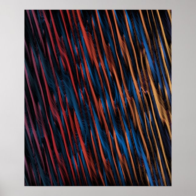 Póster Líneas abstractas sedosas (Frente)