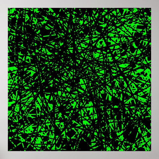 Póster Líneas abstractas - Verde (Frente)