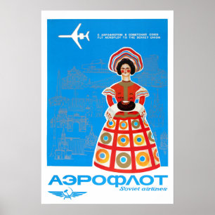Póster Líneas aéreas soviéticas
