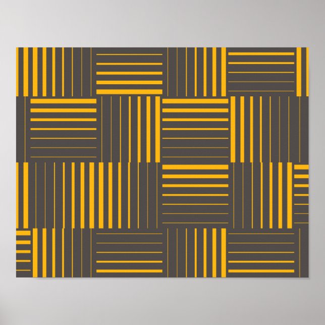 Póster Líneas amarillas, frescas, únicas, modernas y de m (Frente)