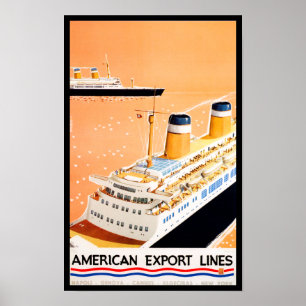 Póster Líneas americanas de la exportación