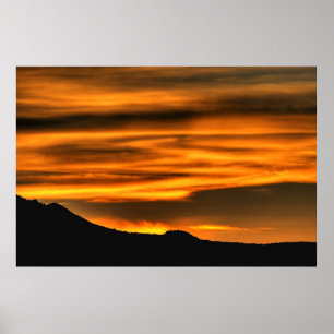 Póster Líneas anaranjadas de la nube