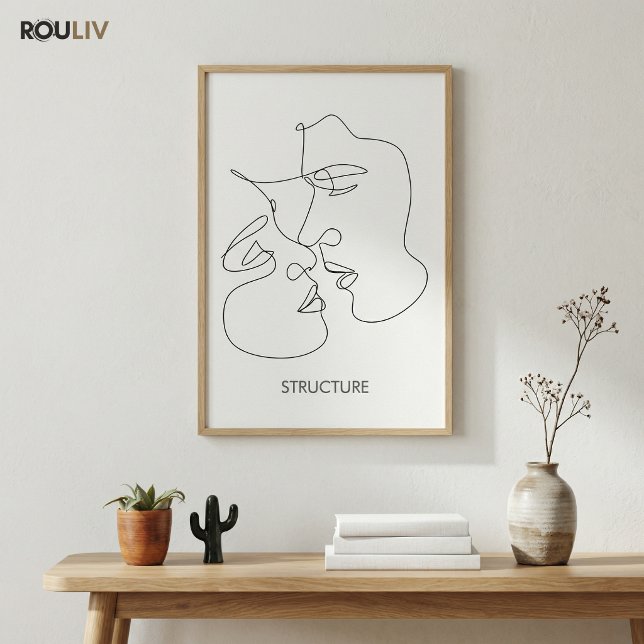 Póster Líneas Arquitectónicas Minimalistas Abstractas Mod (Minimalist Architectural Lines Abstract Modern Ivory Japandi Wall Art)