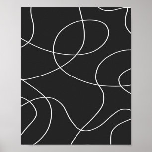 Póster Líneas blancas en negro