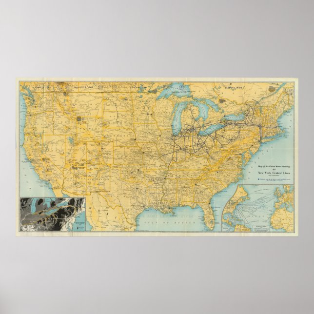Póster Líneas centrales de NY (Frente)