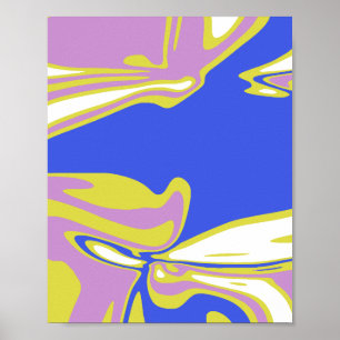 Póster Líneas curvas fluidas en un patrón abstracto en ca