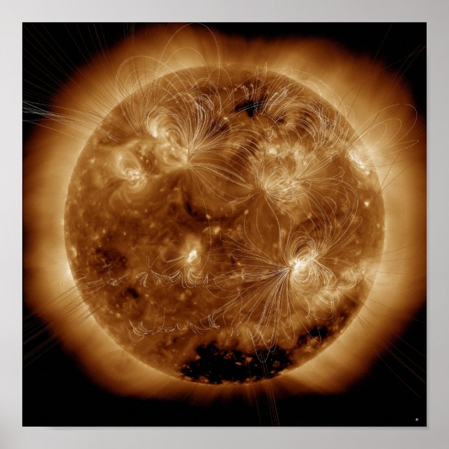 Póster Líneas de campo magnético en el Sol 2 (Frente)