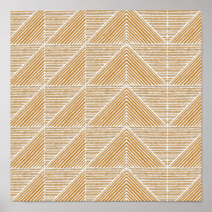 Póster Líneas de Chevron abstractas modernas en amarillo