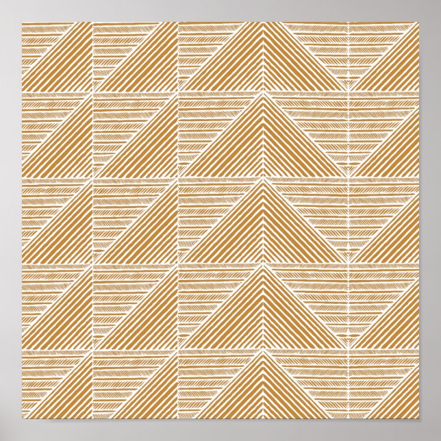 Póster Líneas de Chevron abstractas modernas en amarillo  (Frente)