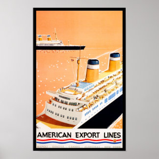 Póster Líneas de exportación americanas