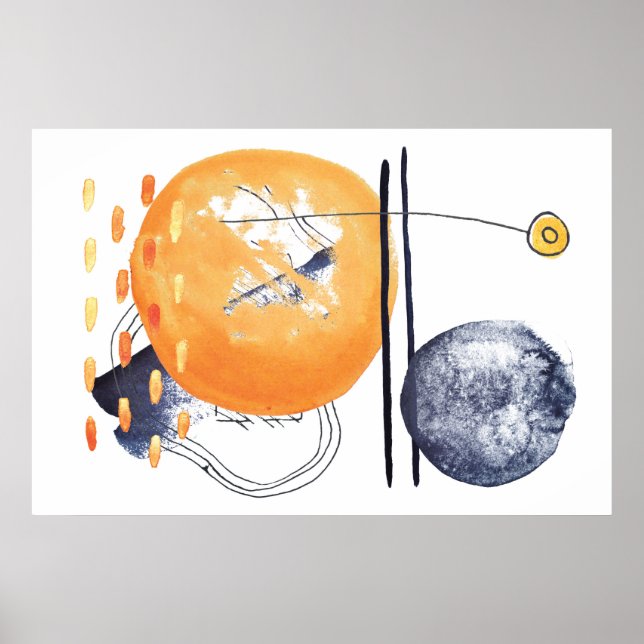 Póster Líneas de formas de diseño geométrico abstracto mo (Frente)