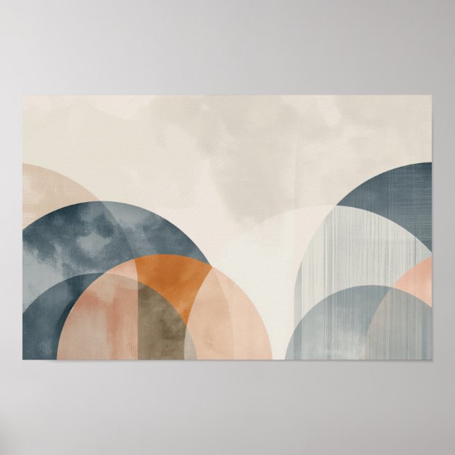 Póster Líneas de intersección curvadas con espacio de cop (Frente)