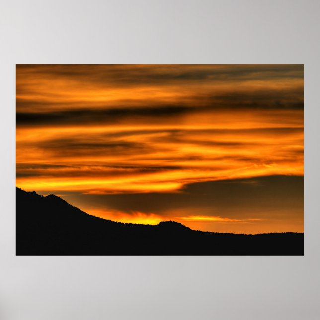 Póster Líneas de nube naranja (Frente)