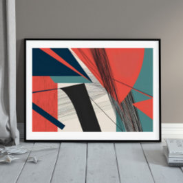 Póster Líneas de tensión: Impacto abstracto moderno