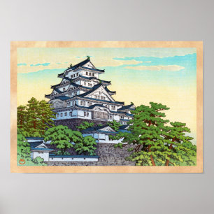 Póster Líneas de transporte pacíficas de Kawase Hasui