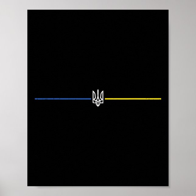 Póster Líneas de Ucrania Tridente Cresta Heráldica Ucrani (Frente)