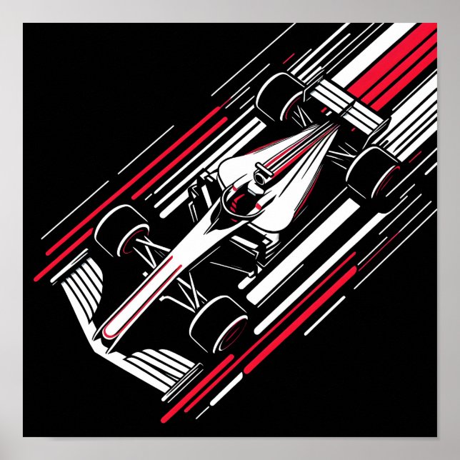 Póster Líneas de velocidad de coche de carreras de fórmul (Frente)