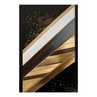Póster Líneas diagonales de oro