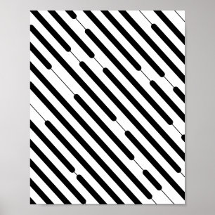 Póster Líneas diagonales negras