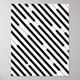 Póster Líneas diagonales negras