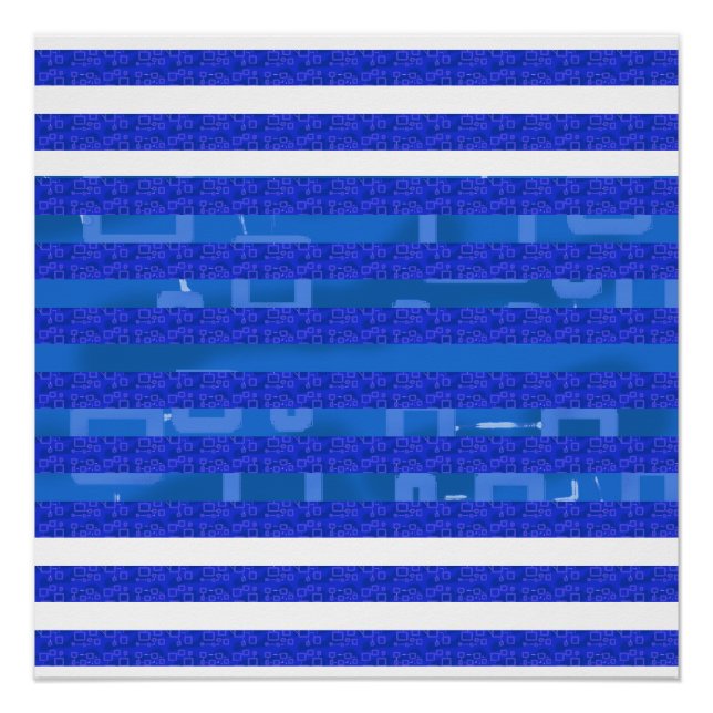 Póster Líneas geométricas de Guay Blue White (Anverso)