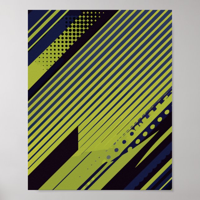 Póster Líneas geométricas negrita con contraste verde (Frente)